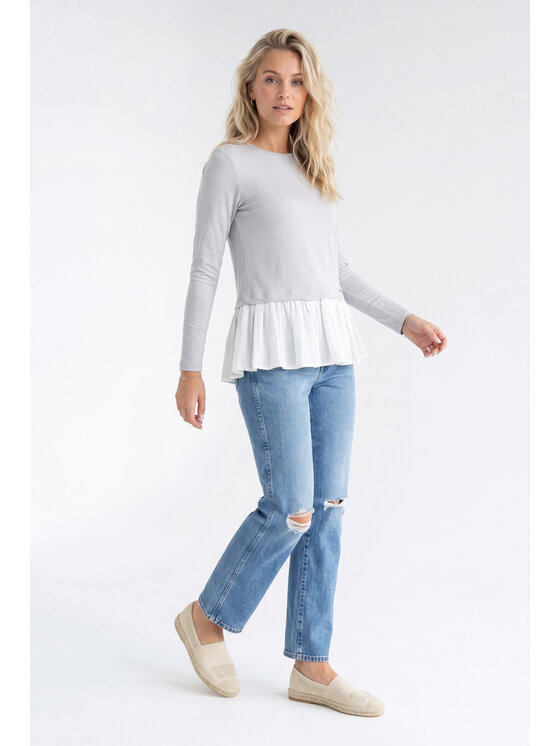 FIGL FIGL Blúzka M1346 Tmavosivá A-Line Fit