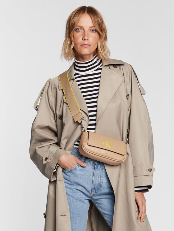 Calvin Klein Jeans Calvin Klein Jeans Borsetta Sleek Ew Flap Conv Sb20 Solid K60K610319 Beige