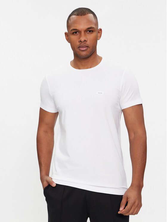 Calvin Klein T-shirt K10K112724 Bijela Slim Fit