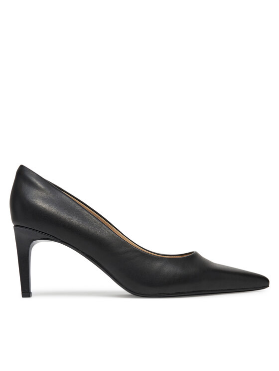 Pantofi cu toc subțire Calvin Klein Pump 70 Pointy Hw Bar Lth HW0HW02561 Negru
