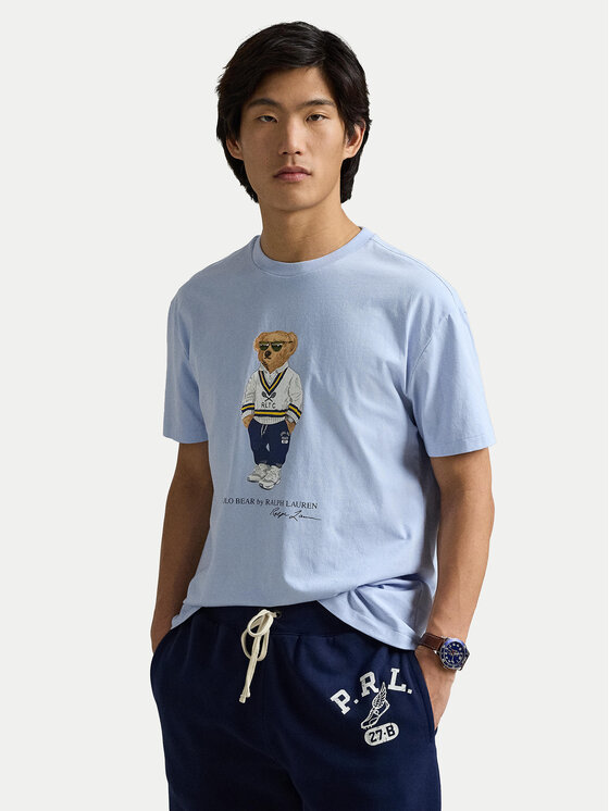 Męski T-Shirt Polo Ralph Lauren, Rozmiar L, Błękitny, 710973137001