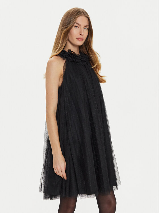 TWINSET TWINSET Cocktail obleka 242AT2150 Črna Loose Fit