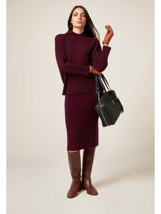 Oltre Oltre Gonna midi 1602E000047N029 Bordeaux Slim Fit