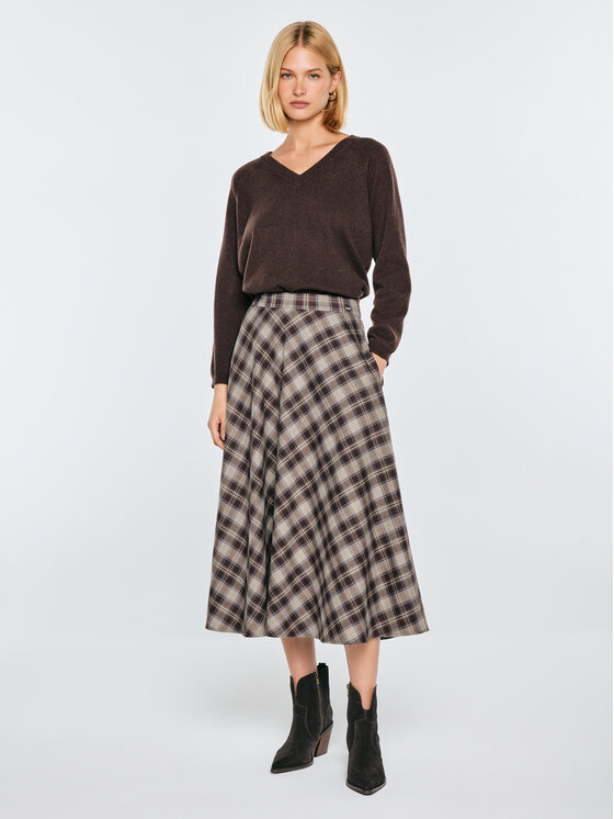BIG STAR BIG STAR Spódnica midi TASANIA Brązowy Basic Fit