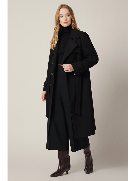 Lancerto Lancerto Płaszcz Eloria PC073225000015 Czarny Regular Fit