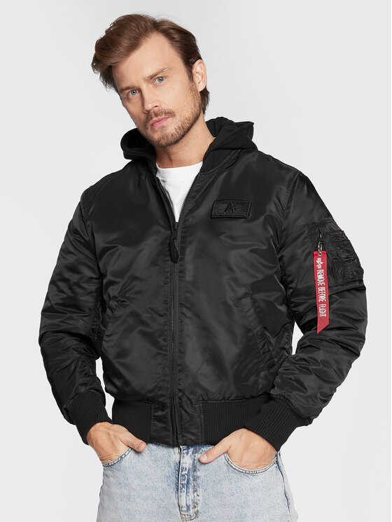 Alpha Industries Alpha Industries Μπόμπερ μπουφάν Back Print 128113 Μαύρο Regular Fit