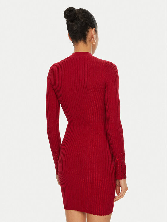 Guess Guess Strickkleid W5RK14 Z2Y50 Rot Regular Fit