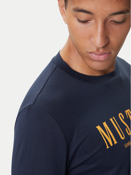 Mustang Mustang Longsleeve Asheville 1016873 Dunkelblau Regular Fit