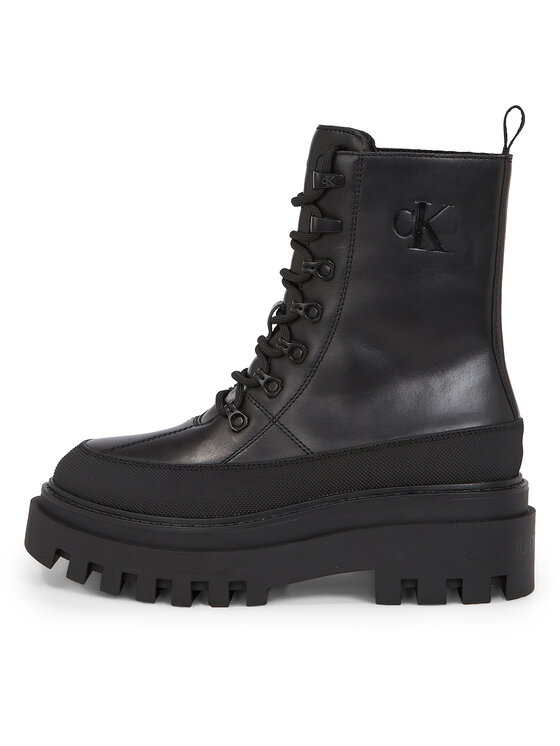 Calvin Klein Jeans Calvin Klein Jeans Botki Flatform Lace Up Boot Lth YW0YW01110 Czarny