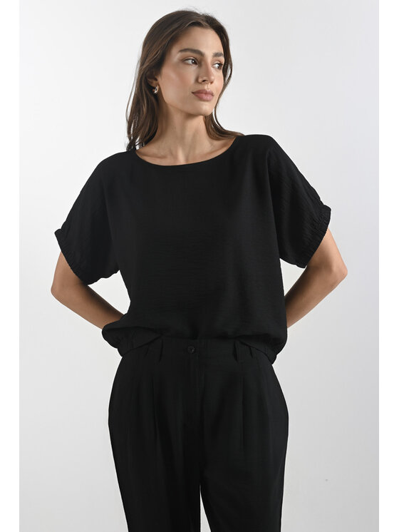 Femestage Femestage Blúzka Femestage AB BASE BLU2480-020 Čierna Regular Fit