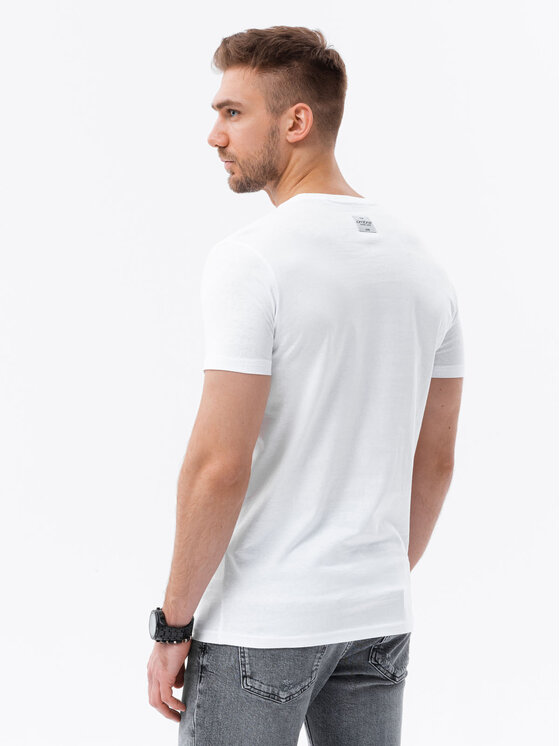 Ombre Ombre T-Shirt S1753 Bílá Regular Fit