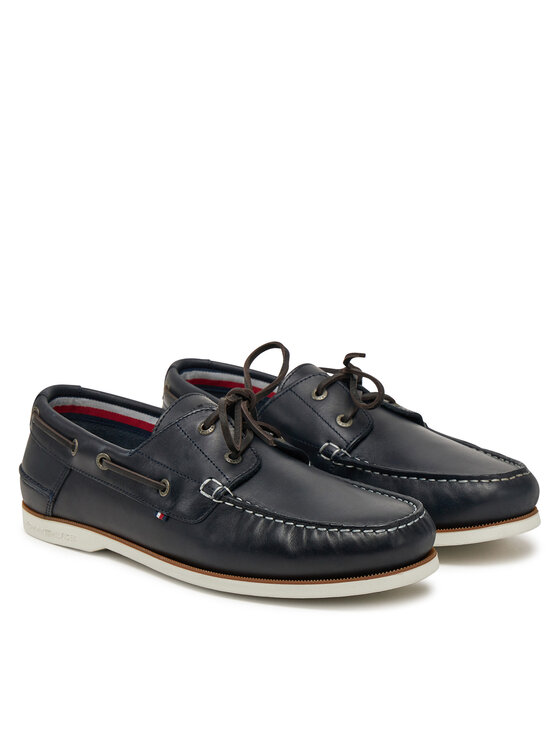 Tommy Hilfiger Tommy Hilfiger Półbuty Th Boat Shoe Core Lth FM0FM05569 Granatowy