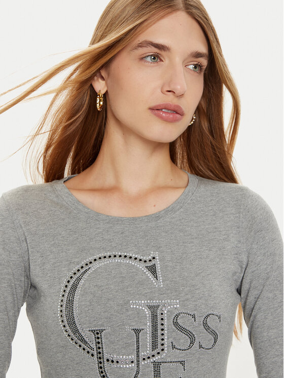 Guess Guess Bluzka W4BI29 I3Z14 Szary Regular Fit