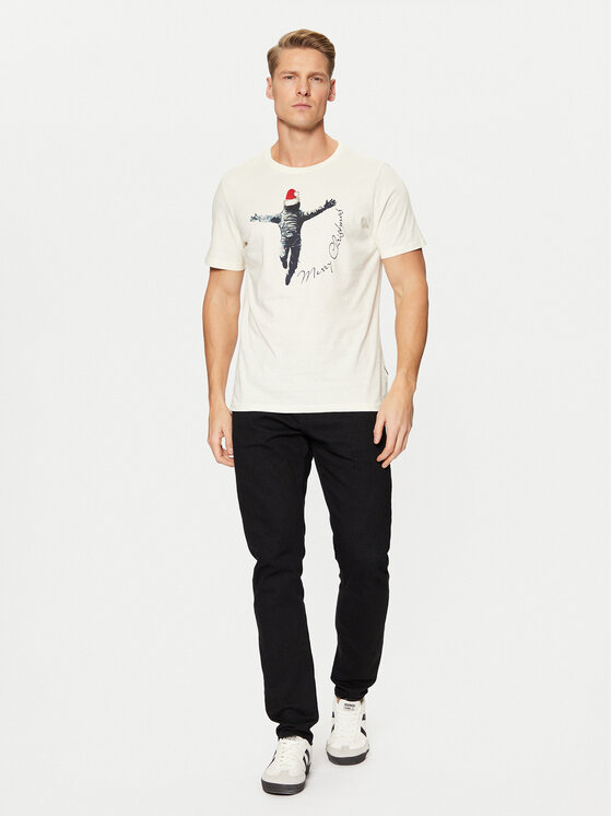 Blend Blend T-krekls 20717591 Écru Regular Fit