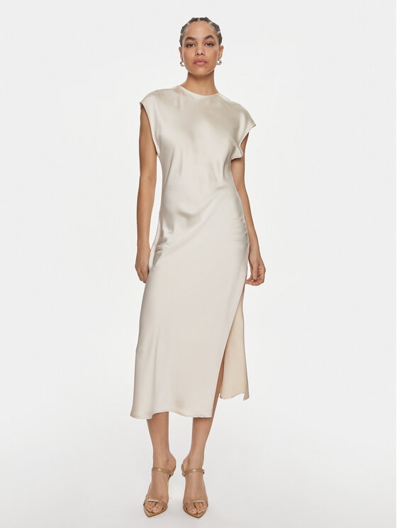 ViCOLO ViCOLO Kokteilinė suknelė TB0135 Écru Regular Fit