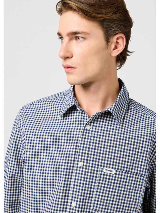 Wrangler Wrangler Koszula 1 PKT SHIRT Niebieski Regular Fit