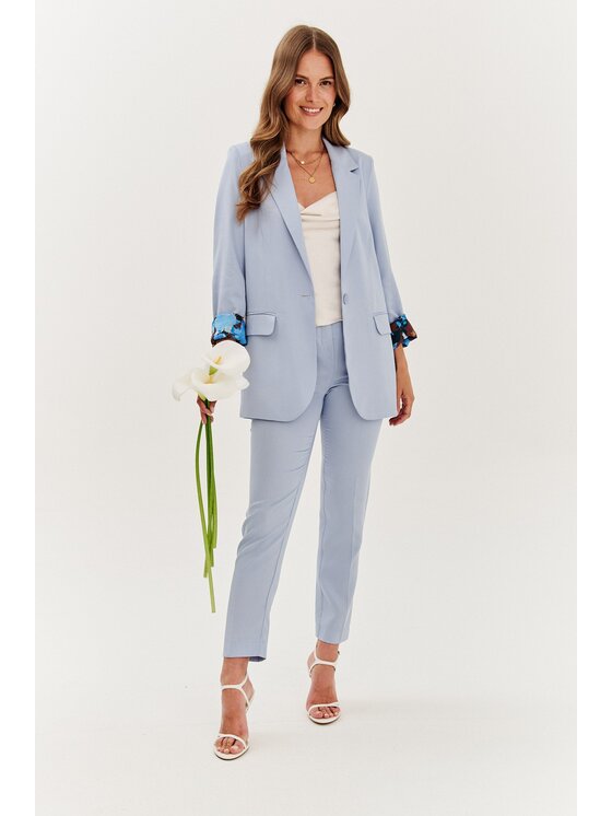 NAOKO NAOKO Kalhoty z materiálu Cloud Harmony Modrá Regular Fit