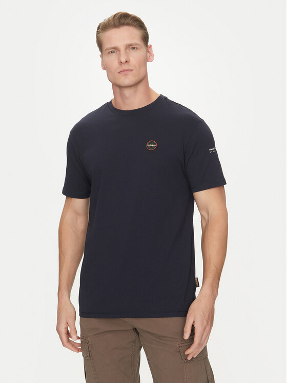 Napapijri T-shirt S-Badge NP0A4I3N Blu scuro Regular Fit, taglia : 3XL