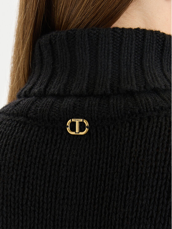 TWINSET TWINSET Rollkragenpullover 252TT3424 Schwarz Relaxed Fit