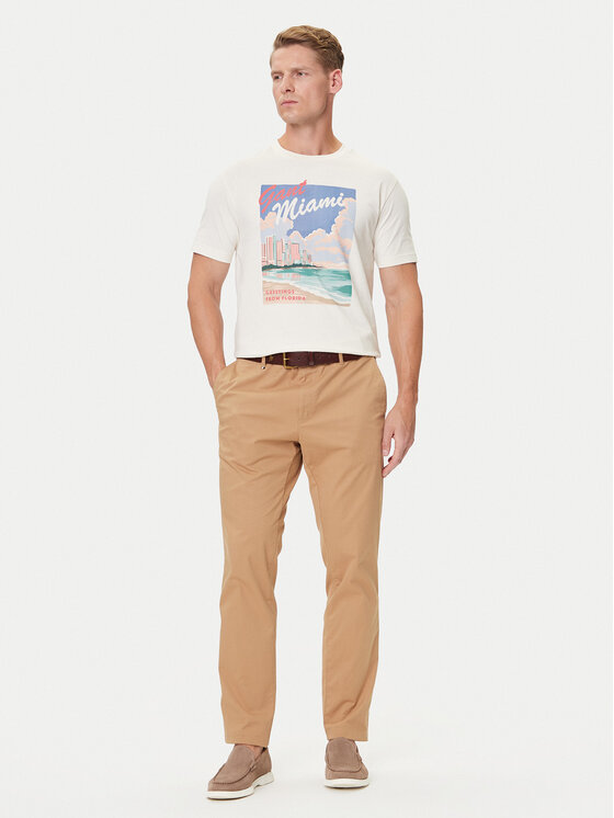 Gant Gant T-krekls 2003341 Écru Regular Fit