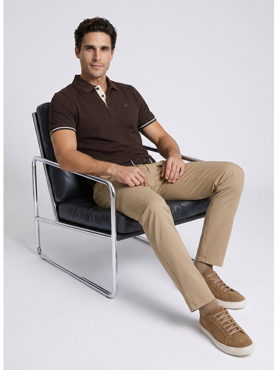 Pako Lorente Pako Lorente Polo P26WN-TX-007 Brązowy Regular Fit