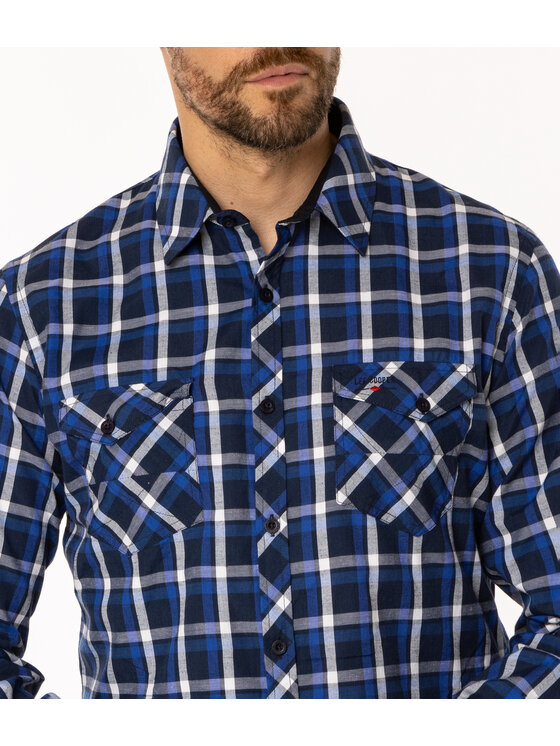 Lee Cooper Lee Cooper Koszula MALT Niebieski Slim Fit