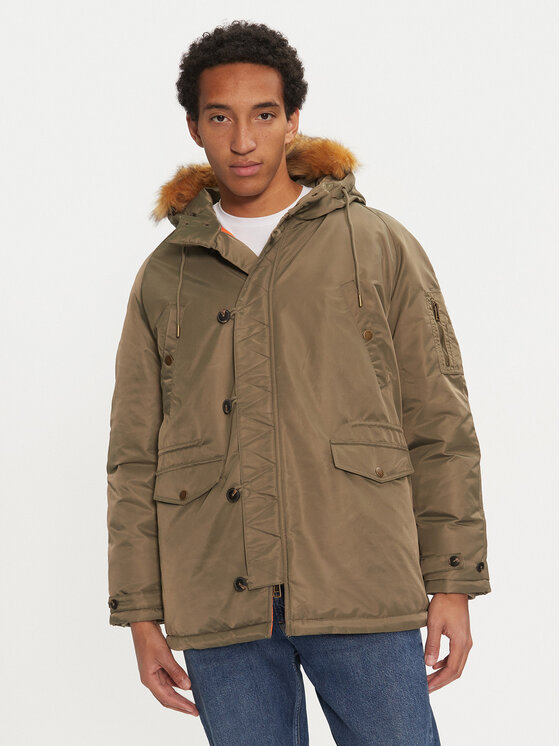 Guess Guess Parka M4BL22 WG932 Khakifarben Regular Fit