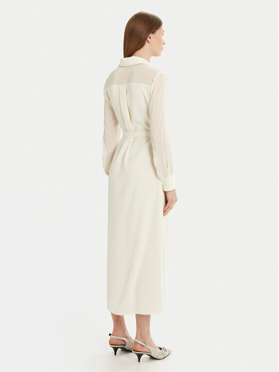 Marella Marella Vestito chemisier Iorgo 2513221073 Écru Regular Fit