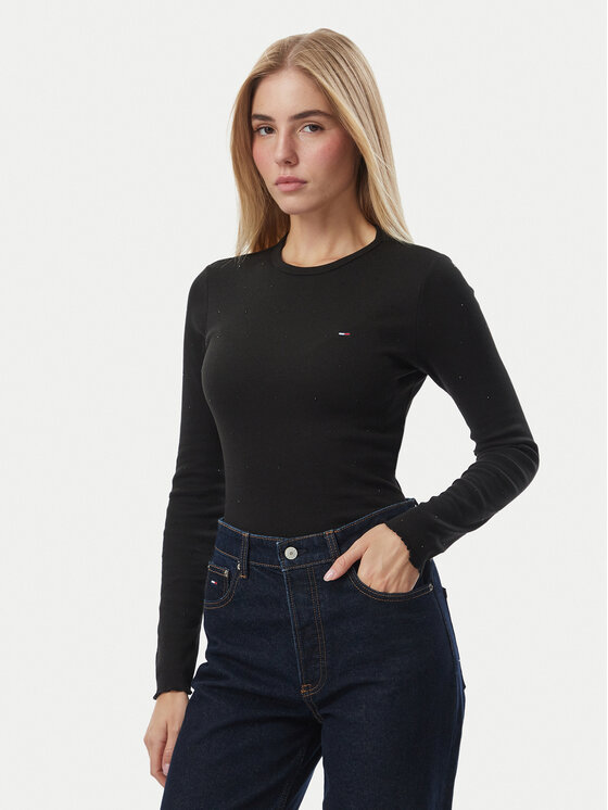Tommy Jeans Tommy Jeans Blūze DW0DW23524 Melns Slim Fit
