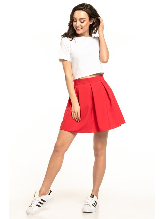 Tessita Tessita Spódnica mini T316 Czerwony A-Line Fit