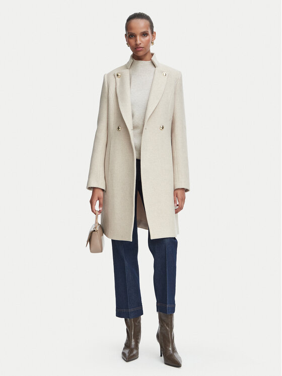Rinascimento Rinascimento Cappotto di lana CFC0131076003 Beige Regular Fit