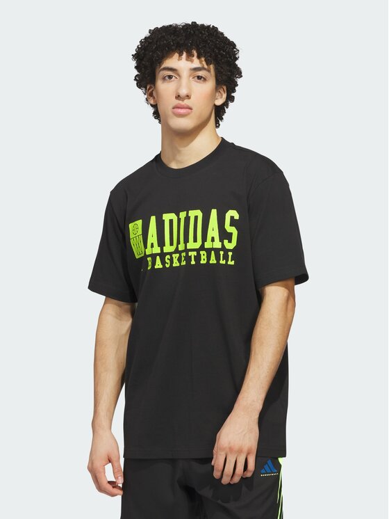 adidas adidas Koszulka techniczna BASKETBALL GRAPHIC Czarny Loose Fit