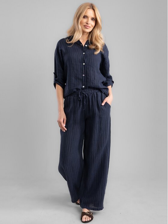 Perso Perso Dámské kalhoty PTE254998F Tmavomodrá Regular Fit