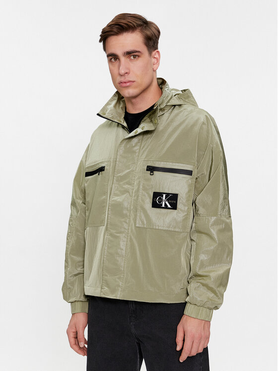 Calvin Klein Jeans Calvin Klein Jeans Bunda pro přechodné období Utility Track Jacket J30J324663 Zelená Regular Fit