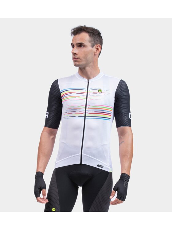 Alé Cycling Alé Cycling Koszulka rowerowa PR-S Logo Biały Fitted Fit
