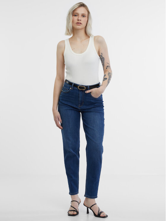 Orsay Orsay Jeansy 1000360548000__34 Niebieski Mom Fit