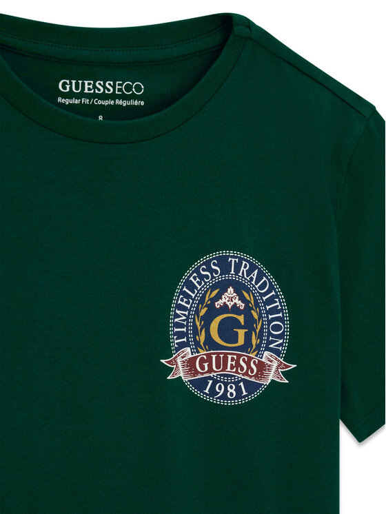 Guess Guess T-Shirt L6YI07 K3715 Tmavě zelená Regular Fit