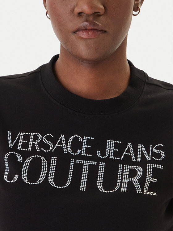 Versace Jeans Versace Jeans Majica 80HAHT09 Črna Regular Fit