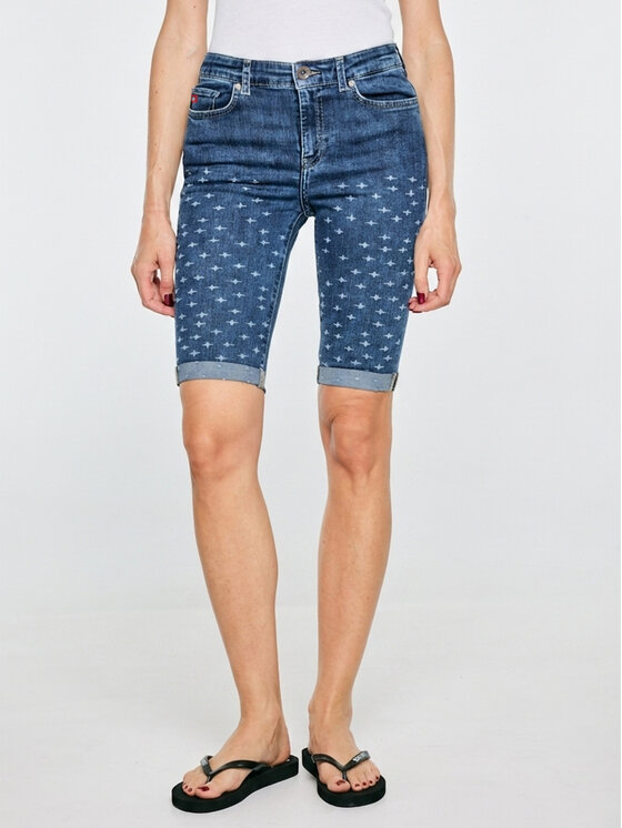 BIG STAR BIG STAR Szorty jeansowe EVITA Niebieski Basic Fit