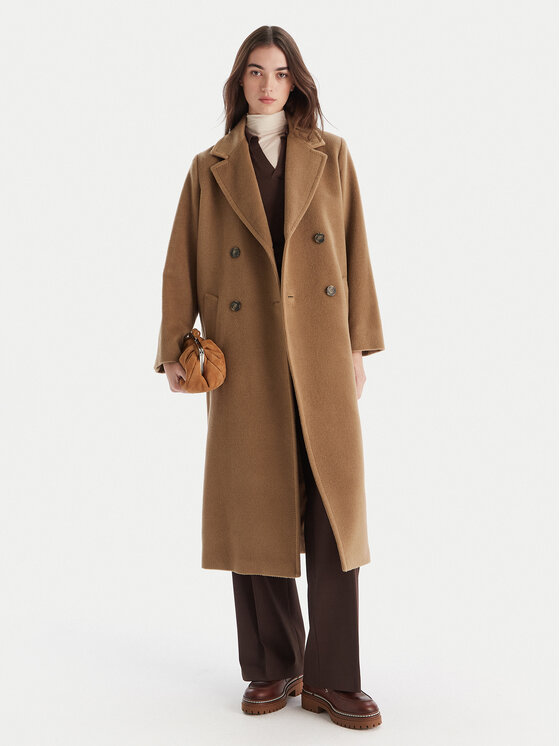 Weekend Max Mara Weekend Max Mara Cappotto di lana Zufolo 2525016092 Marrone Regular Fit
