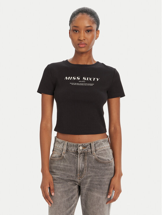 Miss Sixty Miss Sixty Póló 6L1SJ4300000 Fekete Slim Fit