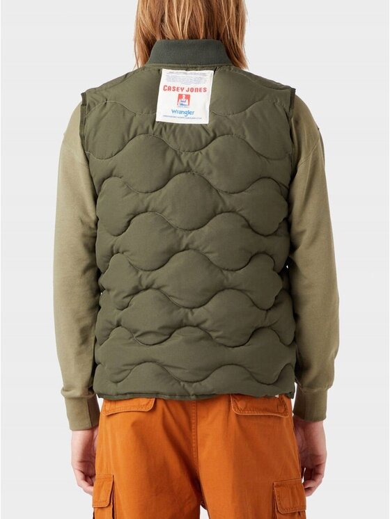 Wrangler Wrangler Kamizelka CASEY JONES QUILTED Zielony Regular Fit