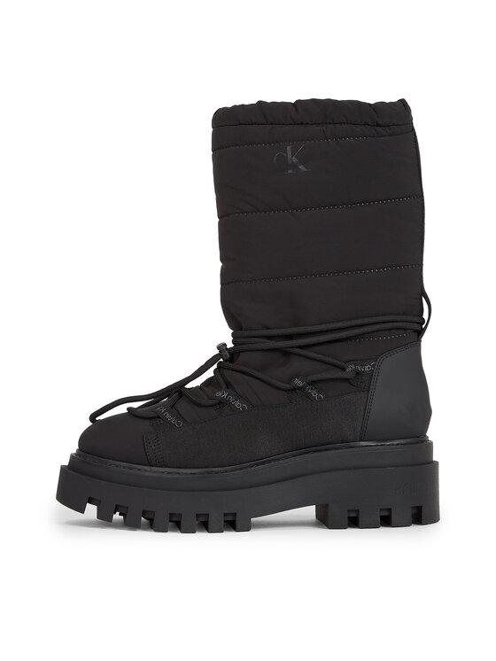 Calvin Klein Jeans Calvin Klein Jeans Μπότες Χιονιού Flatform Snow Boot Nylon Wn YW0YW01146 Μαύρο