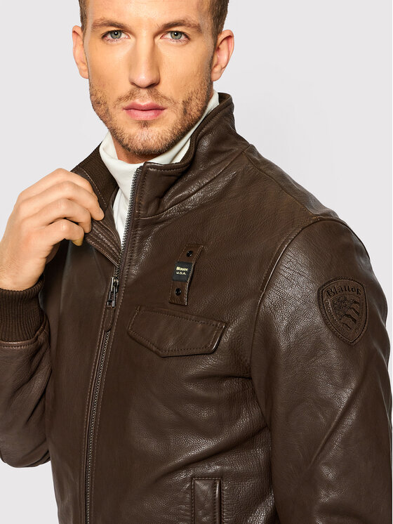 Blauer Blauer Odinė striukė Capo Spalla 21WBLUL01206 006069 Ruda Regular Fit