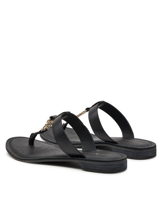 Tommy Hilfiger Tommy Hilfiger Šlepetės per pirštą Th Elevated Sandal FW0FW07174 Juoda