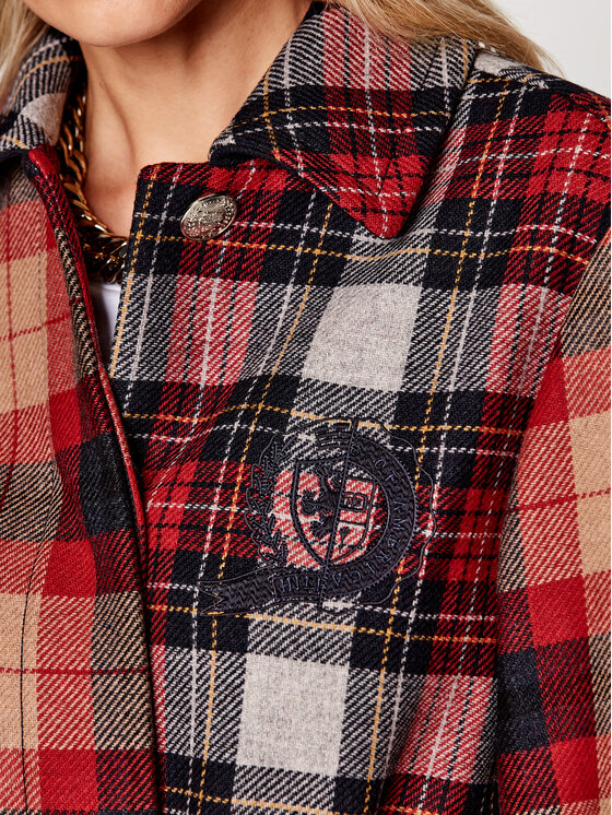 Tommy Hilfiger Tommy Hilfiger Vlněný kabát ICONS Blend Check Mac WW0WW29406 Barevná Regular Fit