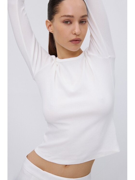 Estro Estro Longsleeve ER00119657 Λευκό Slim Fit