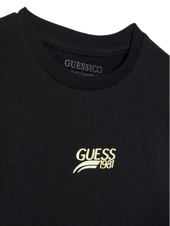 Guess Guess Tričko L6RI10 K8HM4 Čierna Regular Fit