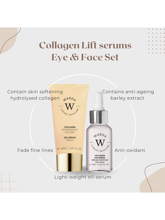 Warda Skincare Warda Skincare SKIN LIFTER BOOST KOLAGENOWE SERUM POD OCZY 15m + SERUM ŻELOWE 30ml Serum