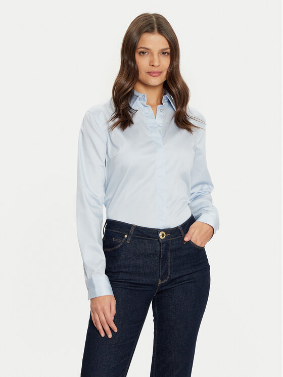 Guess Košeľa W5RH31 WAF10 Modrá Regular Fit